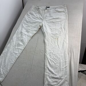 Embellish brand distressed white denim Jeans 44x32 NWT